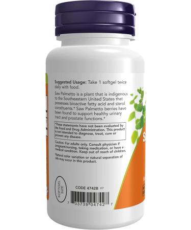 Now Foods Saw Palmetto Extract 160 mg - 120 Softgels - Natural Prostate Support - Buy Online on GoSupps.com