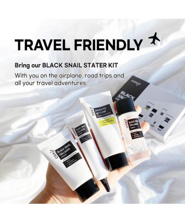  Valentine's Day Gift Set coxir Black Snail Collagen Starter Kit Cleanser Toner Serum & Cream | Repairing Snail Mucin Skincare Set Hydrating Korean Beauty Routine for Women (4-Piece) - Buy Online on GoSupps.com