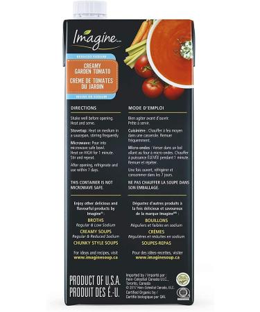 Imagine Reduced Sodium Organic Creamy Garden Tomato Soup 1L (Pack of 12) Black 1 l (Pack of 12) - Buy Online on GoSupps.com