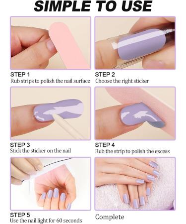 Cured Gel Nail Strips - Long Lasting Waterproof Nail Wraps with Accessories (UV/LED Lamp Required) - Buy Online on GoSupps.com