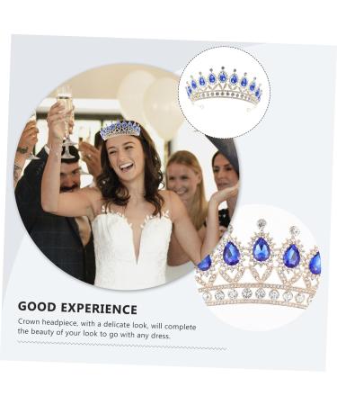 TOVINANNA 1pc Water Drop Diamond Princess Crown Water Drop Headwear Sweet Hair Prop Bridal Headband Exquisite Crown Charming Hair Jewelry Distinctive Crown Rhinestone Crown Crystal Crown 18*18*6.5cm Blue - Buy Online on GoSupps.com