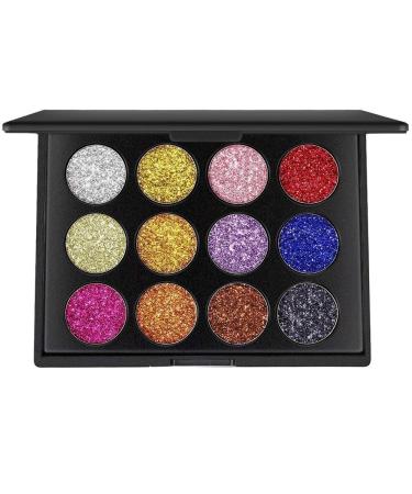 12 Colors Professional Makeup Powder Long Lasting Shimmer Eyeshadow Palette Mineral Pressed Glitter