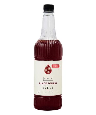 Simply Sugar Free Black Forest Syrup Low Calorie Vegan & Nut Free Flavoured Syrup for Coffee Cocktails & Baking (1 Litre) Black Forest 1 l (Pack of 1)