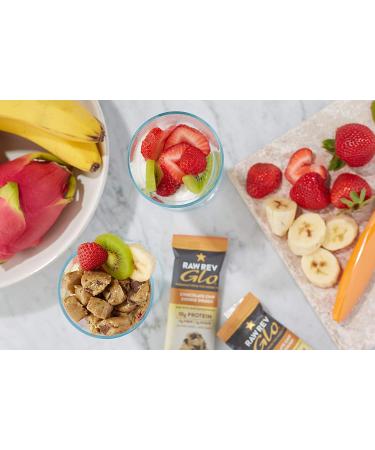 Raw Rev Glo Vegan Protein Bars - Chocolate Chip Cookie Dough, Pack of 24 (12 Count x 2) - Buy Online on GoSupps.com