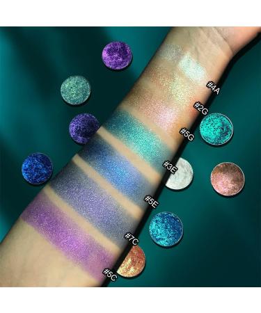 Metallic Duo-chrome Eyeshadow Makeup High Pigment Blue Purpul Green Multichrome Eyes Shadows Shimmery LongWear Gorgeous Color Bright and Vibrant Glitter Eye Shadow No Creasing Talc Free Blue Green #3e - Buy Online on GoSupps.com