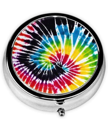 Buy Tie Dye Hippie Mini Pill Box - 3 Compartment Travel Organizer for Medicine Portable Pill Case for Home & Office - Buy Online on GoSupps.com