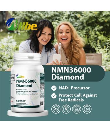 ALLBE NMN Capsules 600mg - Highest Potency Available - Premium Supplement - Cellular Health - Boost NAD+ Supports Longevity - 100% Pure NMN Supplement Canada - Fast Absorption - 2 x 60ct 60 count (Pack of 2) Nmn 36000 (600mg) - Buy Online on GoSupps.com