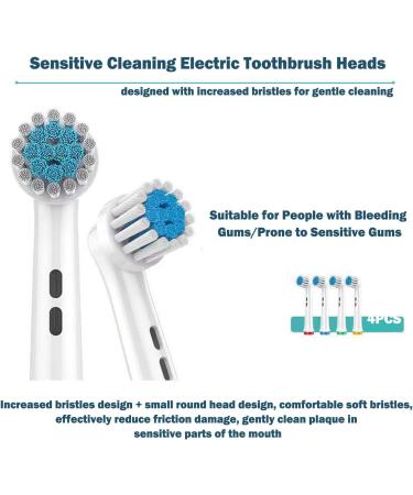 Sensitive Clean Electric Toothbrush Heads for Adults - 4 Pack Replacement for Oral-B 7000/Pro 1000/9600/5000/3000/8000 | Professional Gum Care - Buy Online on GoSupps.com