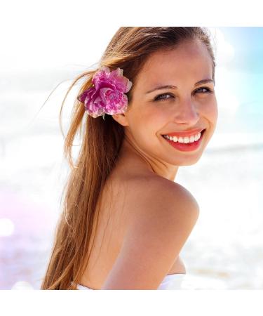 Mezrkuwr 4 Pieces Hawaiian Flower Hair Clips for Women Artificial Flower Clips Hair Accessories for Holiday Beach Party Boho Clips Hairpin for Girls Wedding - Buy Online on GoSupps.com