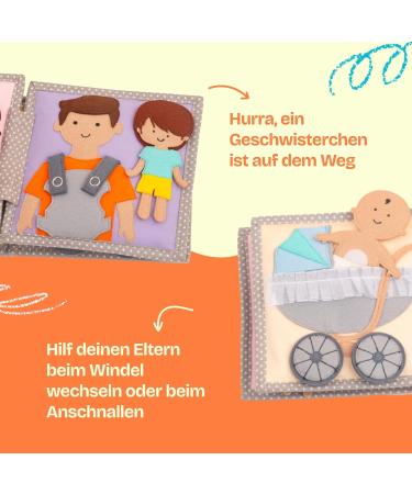 Jolly Designs Mini Quiet Book - Montessori Experience Toy for Toddlers | 6-Page Fabric Activity Book for Motor Skill Development (18+ Months) - Buy Online on GoSupps.com