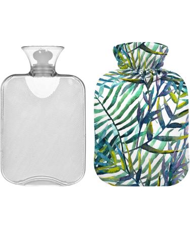 NAANLE 2L Hot Water Bottle with Cover - Watercolor Palm Leaf Large Size for Menstrual Cramps & Heat Therapy Relief - Buy Online on GoSupps.com