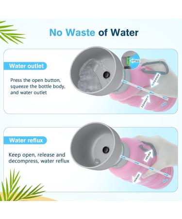 Pecute Dog Water Bottle - Foldable Safe & Non-Toxic 850ml for Dogs | Perfect for Outdoor Activities Training & Travel - Pink XL - Buy Online on GoSupps.com