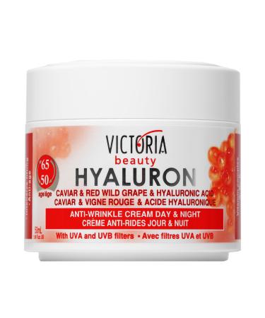 Victoria Beauty Hyaluron cream with retinol antiaging face cream with hyaluronic acid against wrinkles moisturizer with caviar for women and men 2 x 50 ml 25 ml 2er Pack