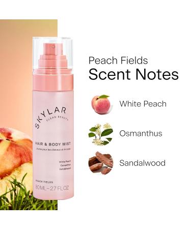Skylar Peach Fields Hair & Body Mist | Hypoallergenic & Clean Fragrance | Vegan Cruelty Free and Safe For Sensitive Skin | 80 ML 2.7 Fl Oz - Buy Online on GoSupps.com
