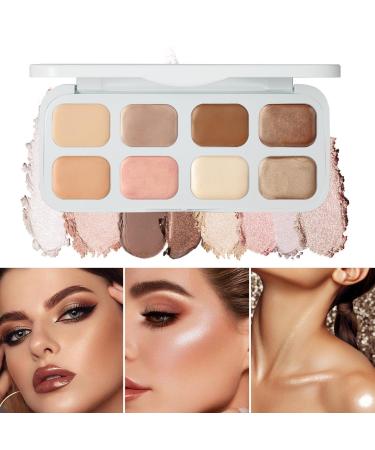 8-Color Cream Eye Makeup Palette and Concealer - Long-Lasting Color Correction Kit for Professional Girls - Set C