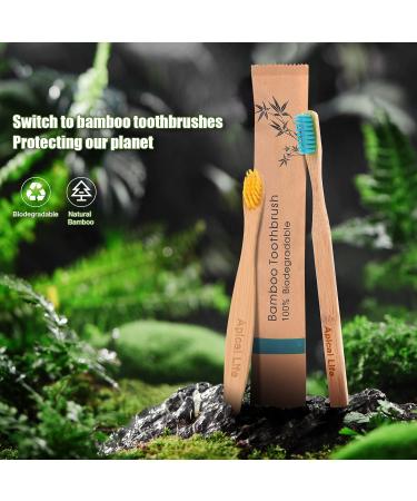 Apical Life Bamboo Toothbrush 20 Count - Biodegradable, Eco-Friendly, Organic Bamboo Charcoal, BPA Free, Medium Soft Bristles for Adults and Kids - Buy Online on GoSupps.com
