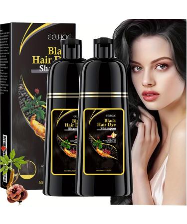 3 Pcs 3 in 1 Black Hair Dye Shampoo Nourshing Black Shampoo Colors Semi-Permanent Gray Coverage for Women and Men-100ml*3 (2)