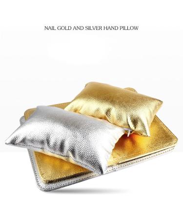 djkyu 1Set Soft PU Leather Nail Art Design Gold/Silver Hand Rest Cushion Pillow with 1Pc Foldable Pad Manicure Tool Fit for Home Use Salon (Color : K1) - Buy Online on GoSupps.com