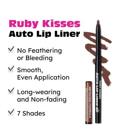 Ruby Kisses Auto Lip Liner Pencil 3-Pack - Long Lasting, Smooth Application - Brown Mechanical Lip Liner - Buy Online on GoSupps.com