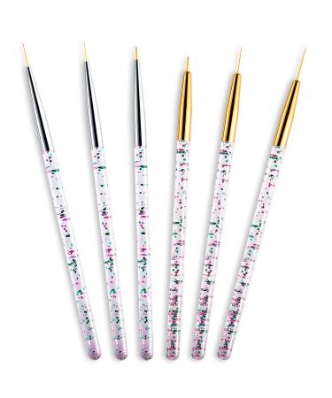 6 Pieces Makeup Brush Line Fine Point Eyeliner Brush Eye Makeup Gel Eyeliner Brush Eyeliner Brush Applicators Cosmetic Eye Wands Eyeliner for Water Activated Eyeliner Makeup Tool (Gold, Silver)