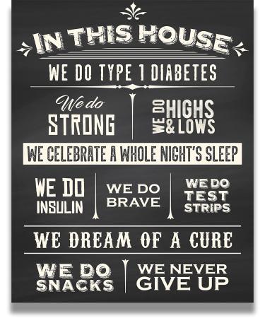 Type One diabetes awareness - in this house mural - diabetes poster pressure or canvas - Diabetes wall decoration - Type 1 - diabetes gifts - 40.6 x 50.8 cm ready for hanging 16 "X 20" canvas