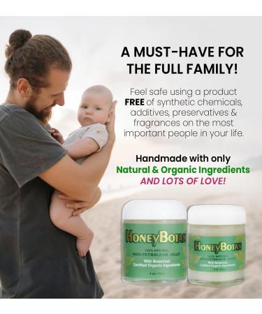 Beesaluxe HoneyBotan - 100% Natural Unpetroleum Skin Balm with Organic Ingredients - Petroleum Jelly Alternative for Lips, Hands, Baby Care, Makeup Remover, and More (4 Ounce) 4 Ounce (Pack of 1) - Buy Online on GoSupps.com