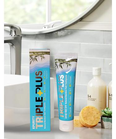 Triple Plus Premium Natural Bamboo Salt Toothpaste - 133g | Eco-Friendly Oral Care for Fresh Breath & Whiter Teeth - International Shipping Available - Buy Online on GoSupps.com