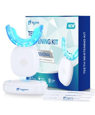 Teeth Whitening Kit with Gel Pen: 32X LED Accelerator Light Non-Sensitive Tooth Whitener Professional Oral Care Tools Gently Yet Effectively Removes Stains - IPX7 Waterproof Portable Wireless Charging
