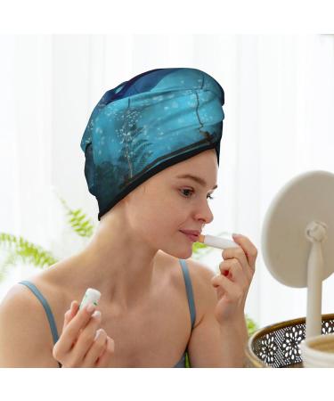 Microfiber Hair Drying Cap - Fantasy Mushrooms Towel Wrap for Quick Drying Curly Long & Thick Hair | Soft & Absorbent - Buy Online on GoSupps.com