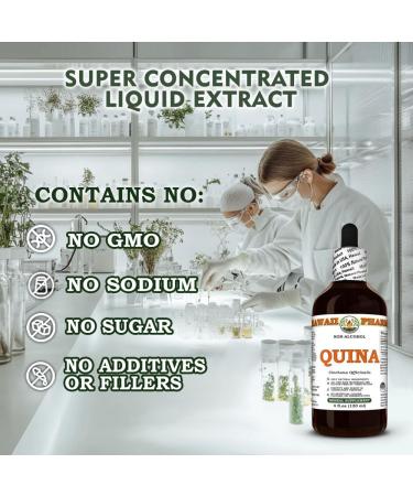Quina (Cinchona Officinalis) Dry Bark Glycerite Made in Hawaii All Natural Vegan Lab Tested Alcohol-Free Liquid Extract - 32 fl.oz 32 Fl Oz (Pack of 1) - Buy Online on GoSupps.com