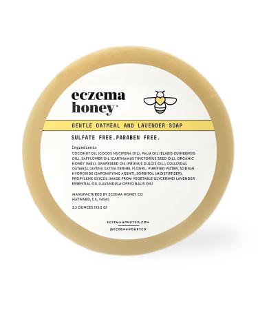 ECZEMA HONEY Gentle Oatmeal and Lavender Soap - Natural Eczema Body Wash - Daily Gentle Soap for Dry Itchy Sensitive & Irritable Skin (3.3 Oz)