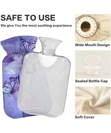 NAANLE Orchid Purple Butterfly Hot Water Bottle 1L for Menstrual Cramps Relief & Heat Therapy | International Shipping - Buy Online on GoSupps.com