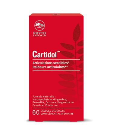 PhytoResearch Cartidol Food Supplement Genoa and Joint Stiffness - Harpagophytum Ginger Turmeric Boswellia - 60 Capsules - 30 Days - Made in France
