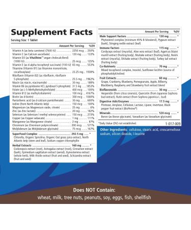 Pure Essence One n Only Men's Whole Food Multivitamin - 30 Tablets - Buy Online on GoSupps.com