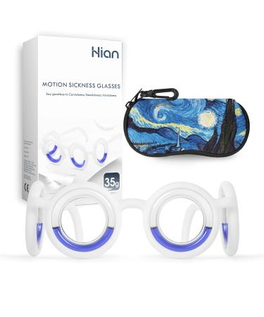 Hion Anti- Motion Sickness Smart Glasses, Ultra-Light Portable Nausea Relief Glasses, Raised Airsick Sickness Seasickness Glasses for Sport Travel Gaming, No Lens Liquid Glasses for Adults or Kids E-starry Night