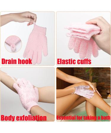 JASSINS Bath Exfoliating Gloves | Double Exfoliation for Dead Skin Removal | 1 Pair (Pink) - Buy Online on GoSupps.com