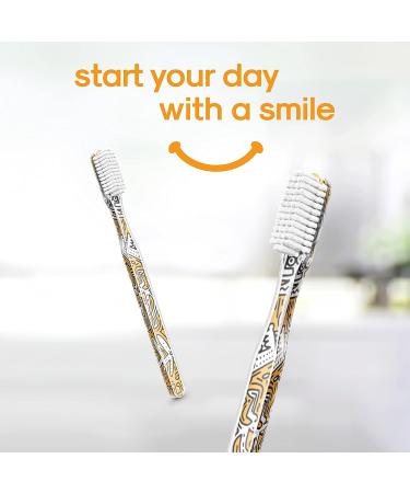 Smyl Soft Toothbrush with Nylon Bristles for Adults - Urban Pop Art Graffiti Taxi Design - Oral Care and Plaque Removal - 1 Count - Buy Online on GoSupps.com