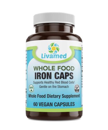 Livamed - Iron Veg Caps - Whole Food Essentials 60 Count