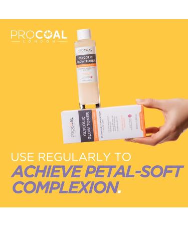 Glycolic Glow Toner with Vitamin C & Aloe Vera by Procoal - Pore Minimizer Brightening & Exfoliating Skin Toner for Face Glow Tonic for Face 100% Recyclable Packaging Vegan Made in UK - Buy Online on GoSupps.com