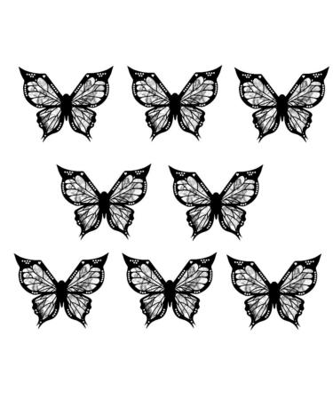 8 PIECE Makeup Eyeliner Stencil Tool Winged Eyeliner Stamp Butterflies Stencils for Smokey Eyeshadow Eye Liner Stencil Kit Multifunctional Eye Applicator Mascara Shield