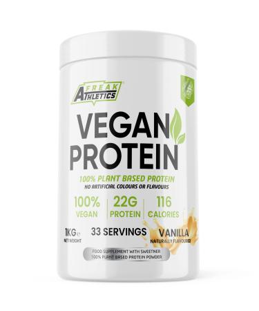 Vegan Protein Powders - Plant Based Vegan Protein Powder 1kg Soy Free Protein Powder (Vanilla) Vanilla 1 kg (Pack of 1)