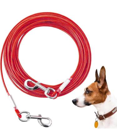 Exclusion cable for dogs 3.4 m 50.8 cm 15.7 m 9.2 m 30.2 m 30 m 30 m robust dog design cable for large dogs up to 113 kg Long -lived dog leash for outdoor farm and camping red 120ibs 10ft