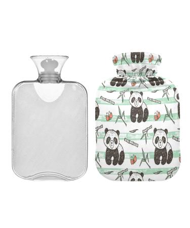 KCLDECI hot bottle with reference cute baby panda 2 l hot water bottle bag for foot warmer pain relief heat/cold therapy cramps