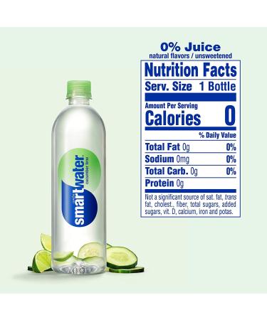 Smartwater Cucumber Lime Flavored Drinking Water - 23.7 Fl Oz Bottles, Pack of 12 - Buy Online on GoSupps.com