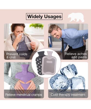 HomeTop Premium Classic Rubber Hot Water Bottle with Star Print Knit Cover - Gray 2L - Buy Online on GoSupps.com