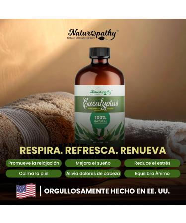 Naturopathy Eucalyptus Essential Oil Therapeutic Grade Premium Quality Perfect for Aromatherapy (4 fl oz) Eucalyptus 4 Fl Oz (Pack of 1) - Buy Online on GoSupps.com