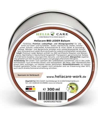 HeliaCARE Bio Premium Leather Balm - Colorless 300ml for Clothing Shoes Handbags Cars & Equestrian Sports | Global Shipping Available - Buy Online on GoSupps.com