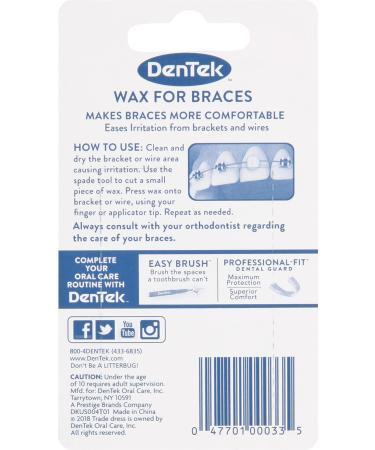DenTek Wax for Braces - Pack of 24 | Orthodontic Relief | Dental Wax - Buy Online on GoSupps.com