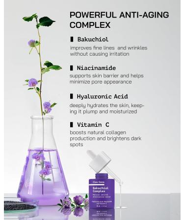 Bakuchiol Retinol Serum - Anti Aging Serum for Face & Eyes - Korean Skincare Retinol Alternative - Fine Lines & Wrinkles - Rejuvenation Facial Skin Care Booster - Bakuchiol Niacinamide Hyaluronic Acid 1 Fl Oz (Pack of 1) - Buy Online on GoSupps.com