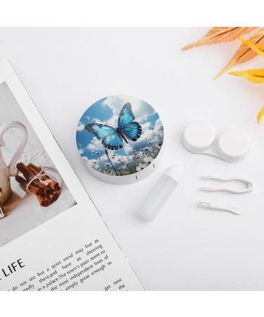 Blue Butterfly Contact Lens Case - Portable Travel Storage Box | Shop Now - Buy Online on GoSupps.com
